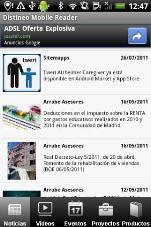 Lector de contenidos Distineo Mobile Reader para Android